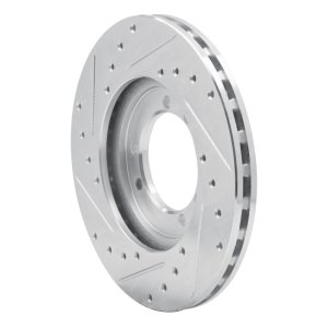 Hummer H1 Brake Rotor (1) - Rear Right, Front Right - R1 Concepts - Drilled & Slotted - Silver - `92-`04